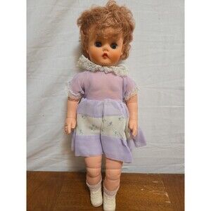 Deluxe Reading Corp Doll 15” Red Hair Blue Moving Eyes Vinyl Vintage 1950s